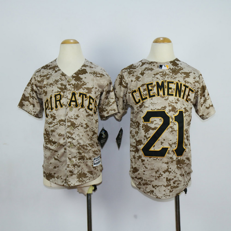 Youth Pittsburgh Pirates 21 Clemente Camo MLB Jerseys